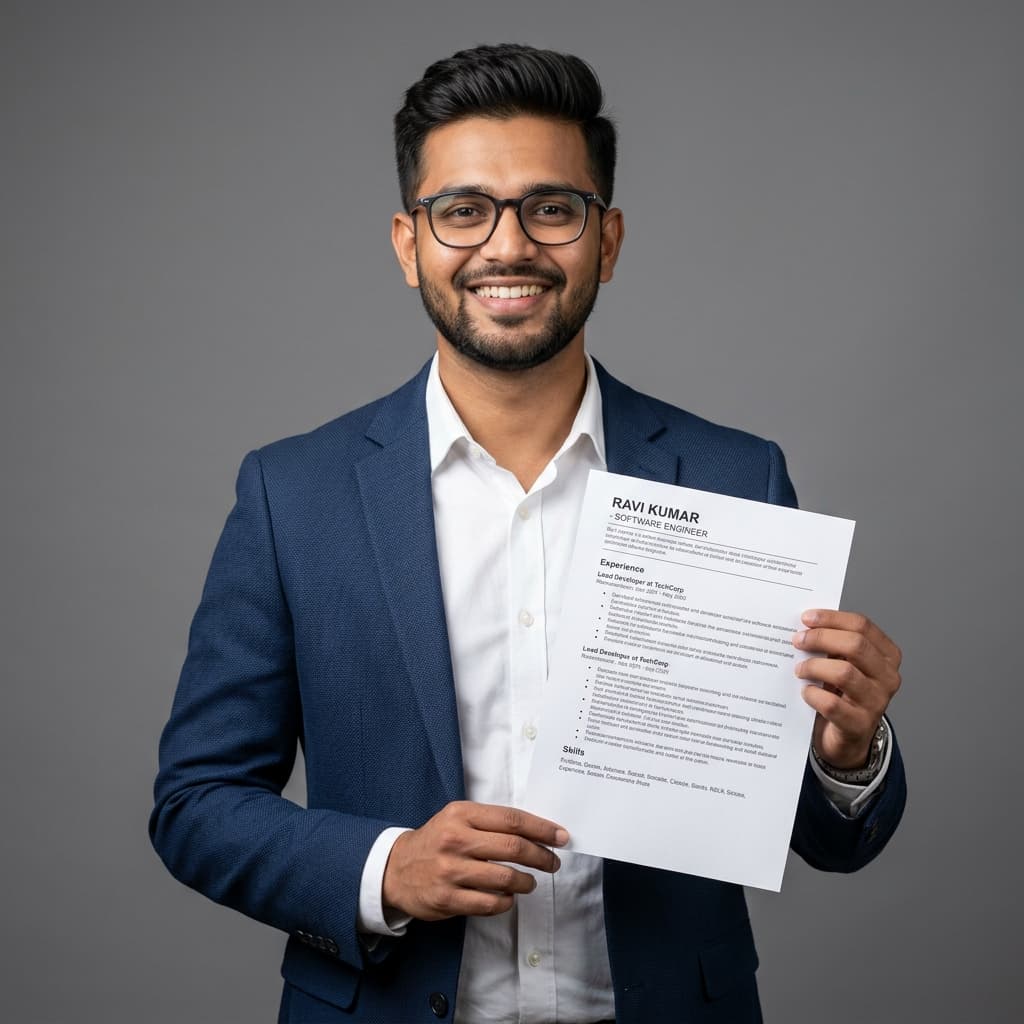Placed candidate holding verified resume